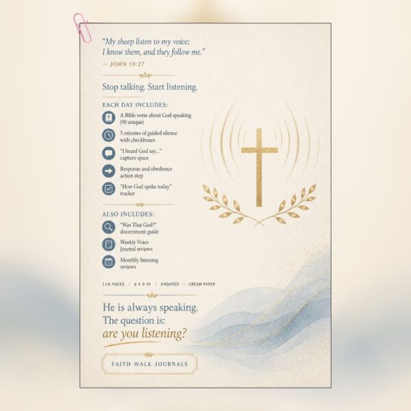 Listening for His Voice — 90-Day Guided Journal for Hearing God Through Scripture and Prayer