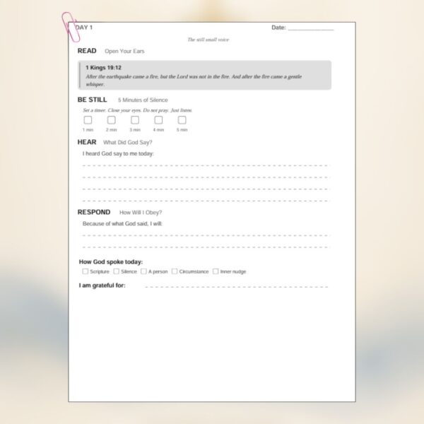 Listening for His Voice — 90-Day Guided Journal for Hearing God Through Scripture and Prayer
