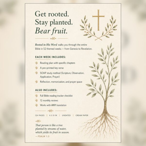 Faith Walk Journals - Rooted in His Word — 52-Week Bible Reading & Reflection Journal for Women (1) Rooted in His Word — 52-Week Bible Reading & Reflection Journal for Women