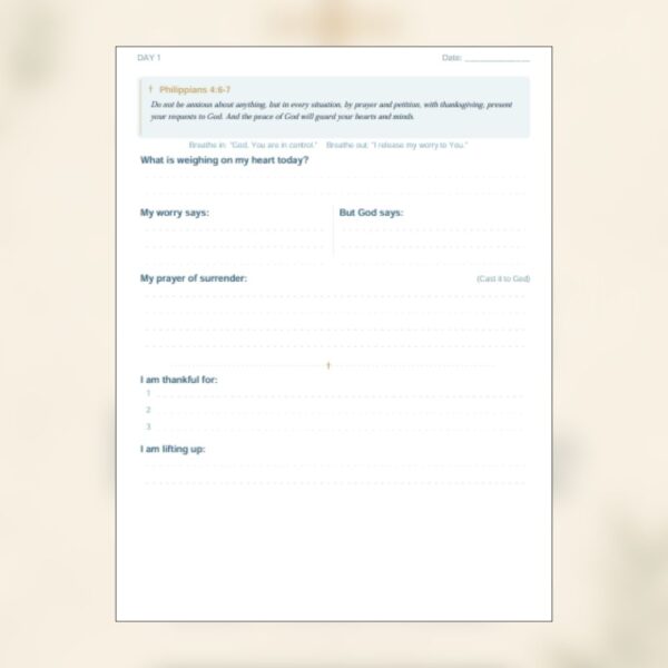 Faith Walk Journals - Walking in His Peace — 90-Day Anxiety Prayer Journal for Christian Women (7) Walking in His Peace — 90-Day Anxiety Prayer Journal for Christian Women